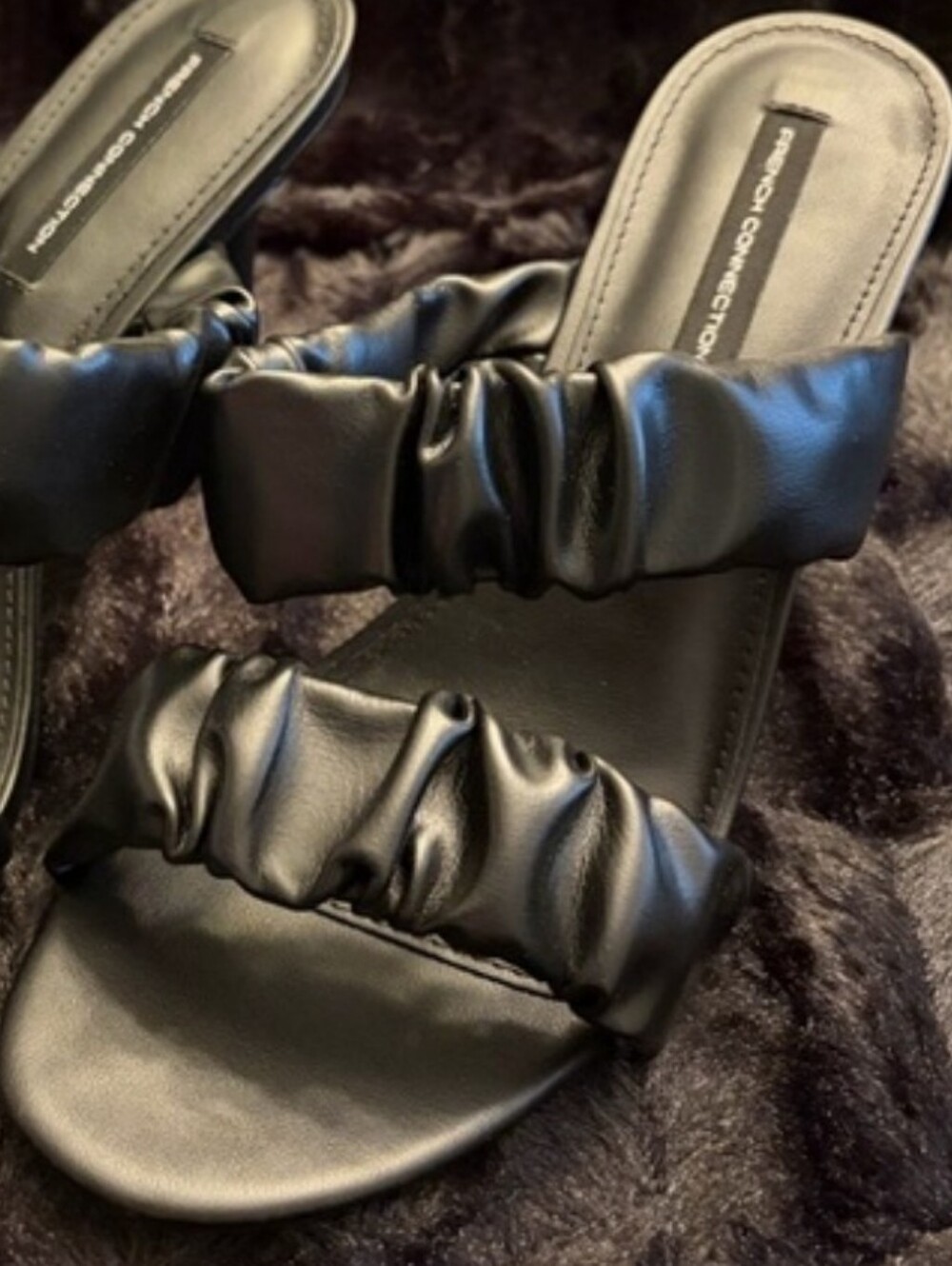 French Connection Crystal Ruched Mules - Picture 7 of 14